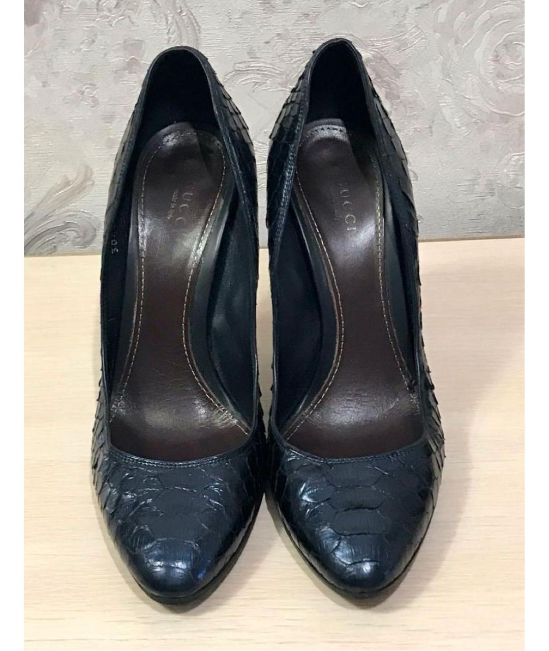 GUCCI Синие туфли из экзотической кожи, фото 2