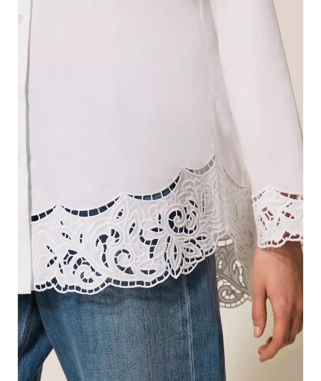 TWIN-SET Белая хлопковая рубашка, фото 4