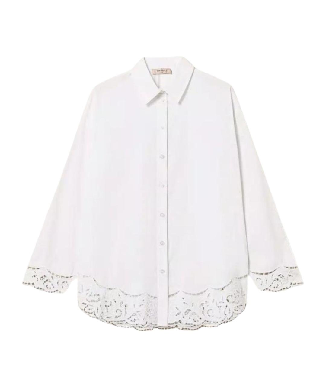 TWIN-SET Белая хлопковая рубашка, фото 1