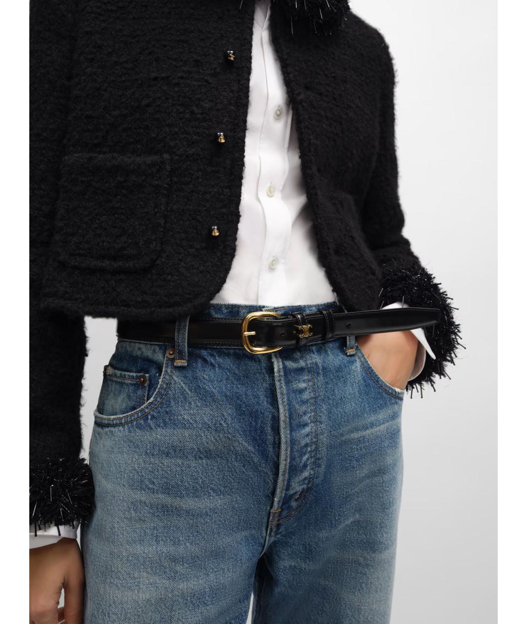 CELINE Черный кожаный ремень, фото 2