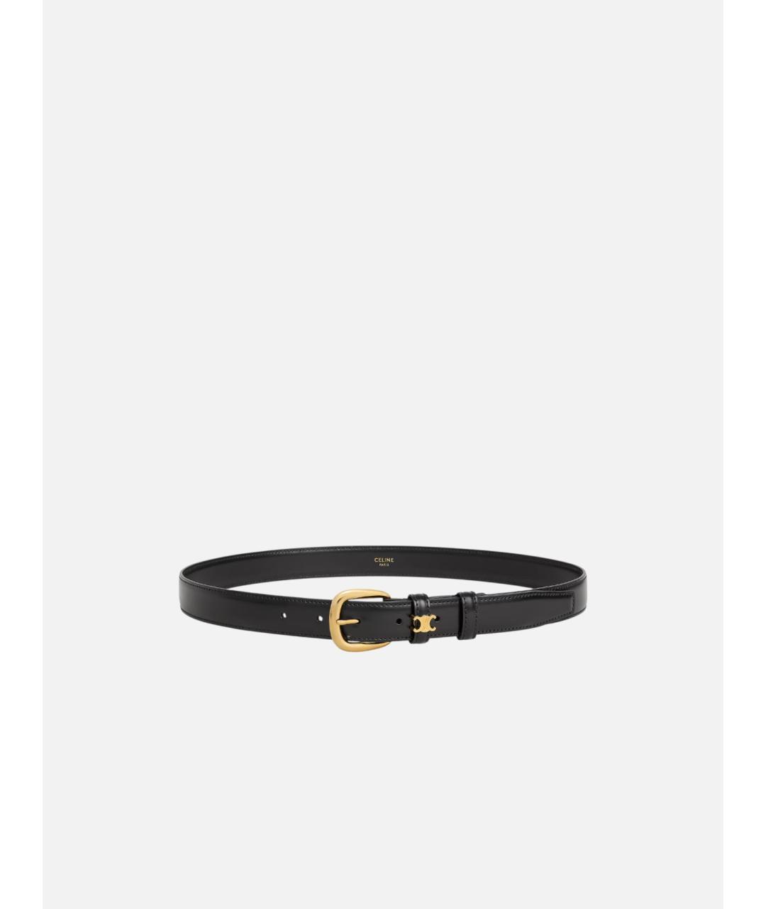 CELINE Черный кожаный ремень, фото 4