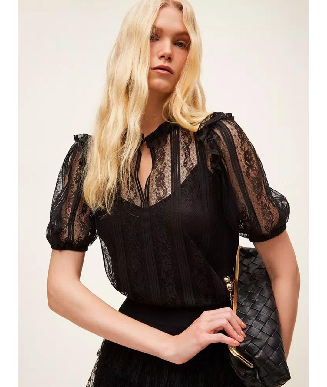 TWIN-SET Черная полиамидовая блузы, фото 6