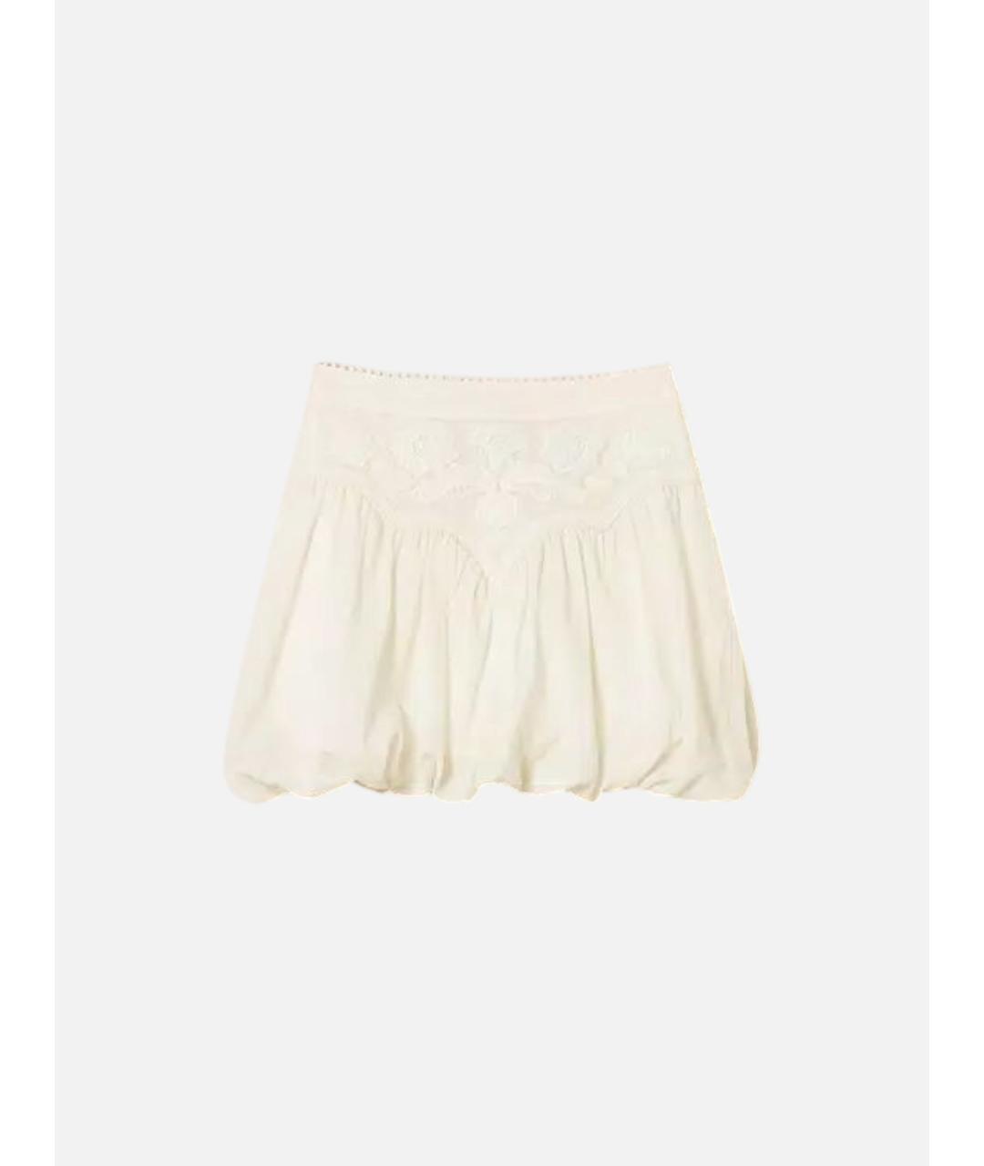 TWIN-SET Бежевая хлопковая юбка мини, фото 2