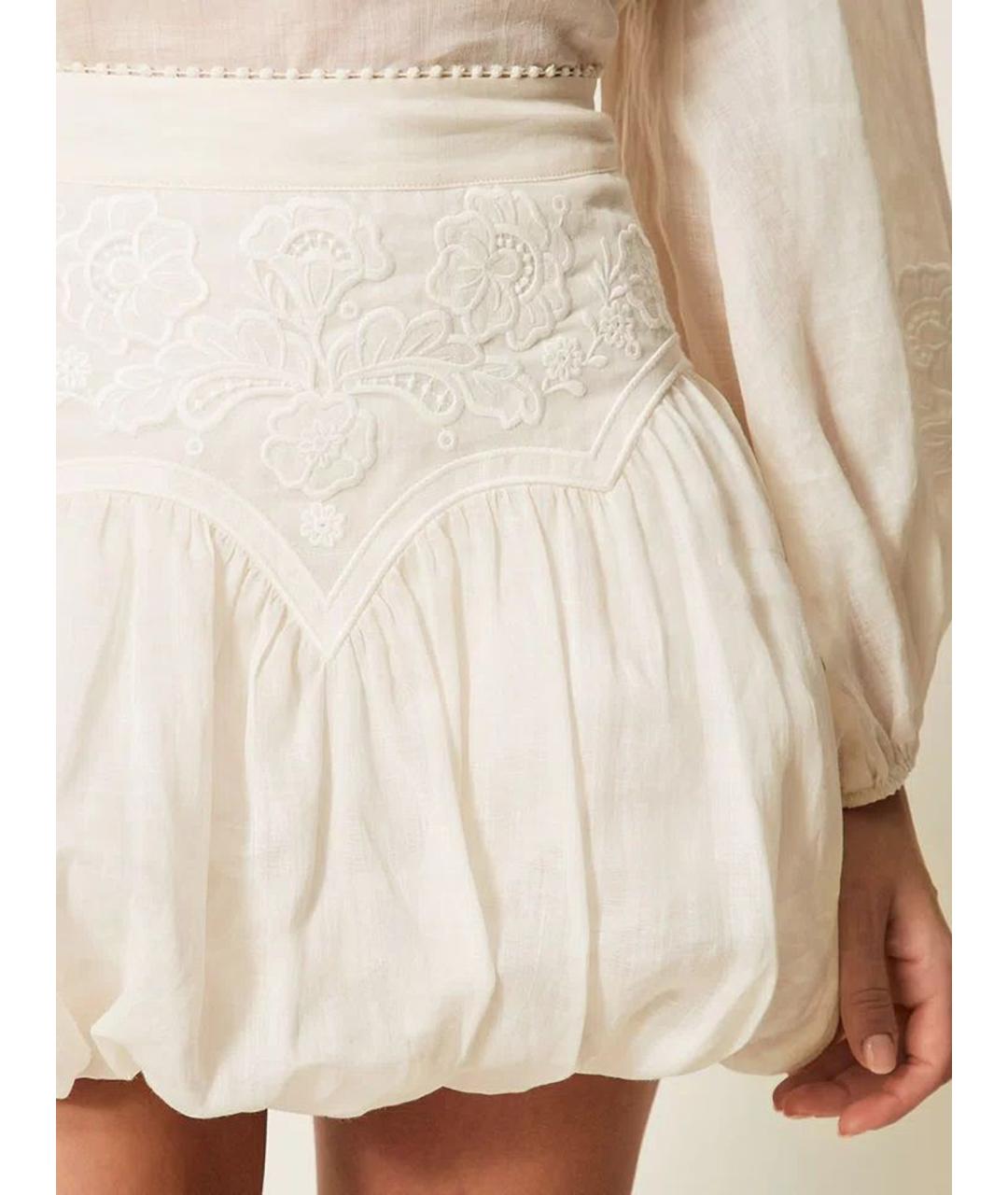 TWIN-SET Бежевая хлопковая юбка мини, фото 6