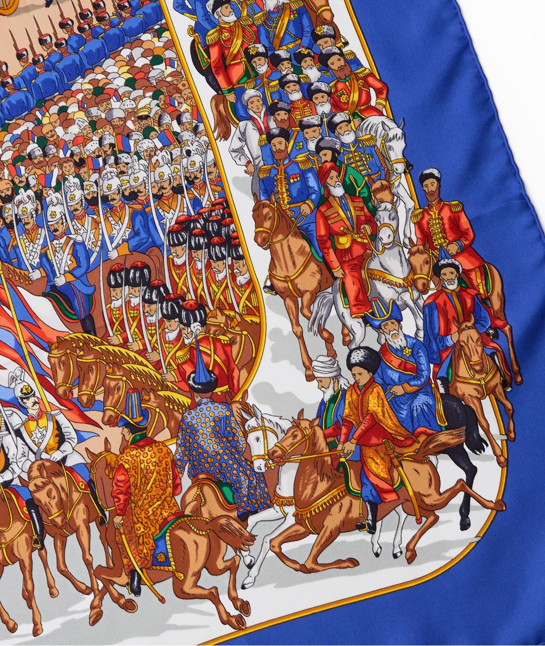 HERMES Синий шелковый платок, фото 5