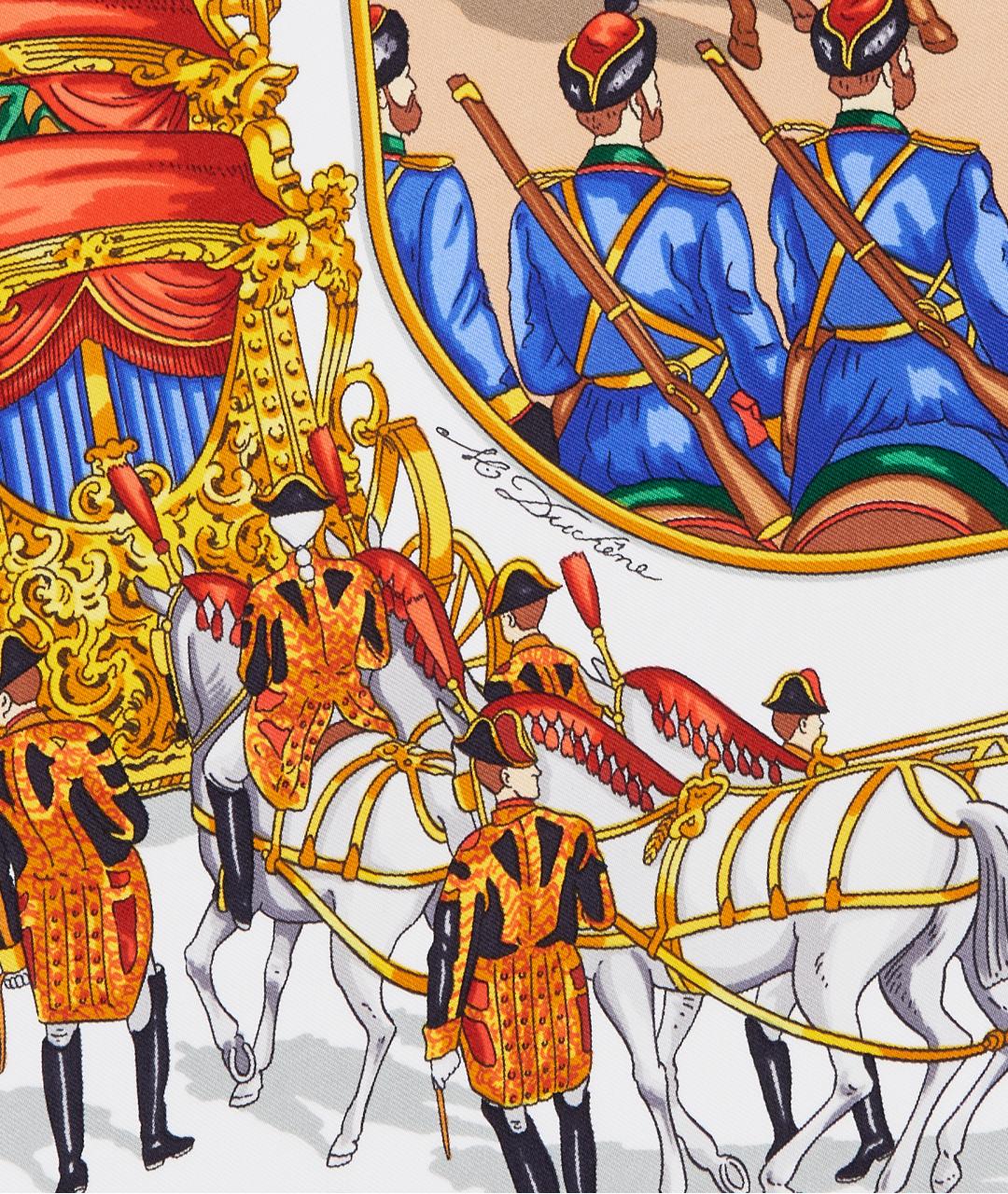 HERMES Синий шелковый платок, фото 4