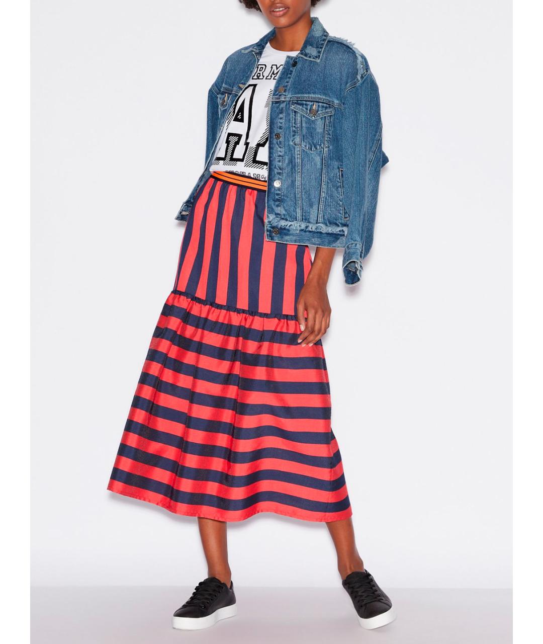 ARMANI EXCHANGE Красная юбка миди, фото 2