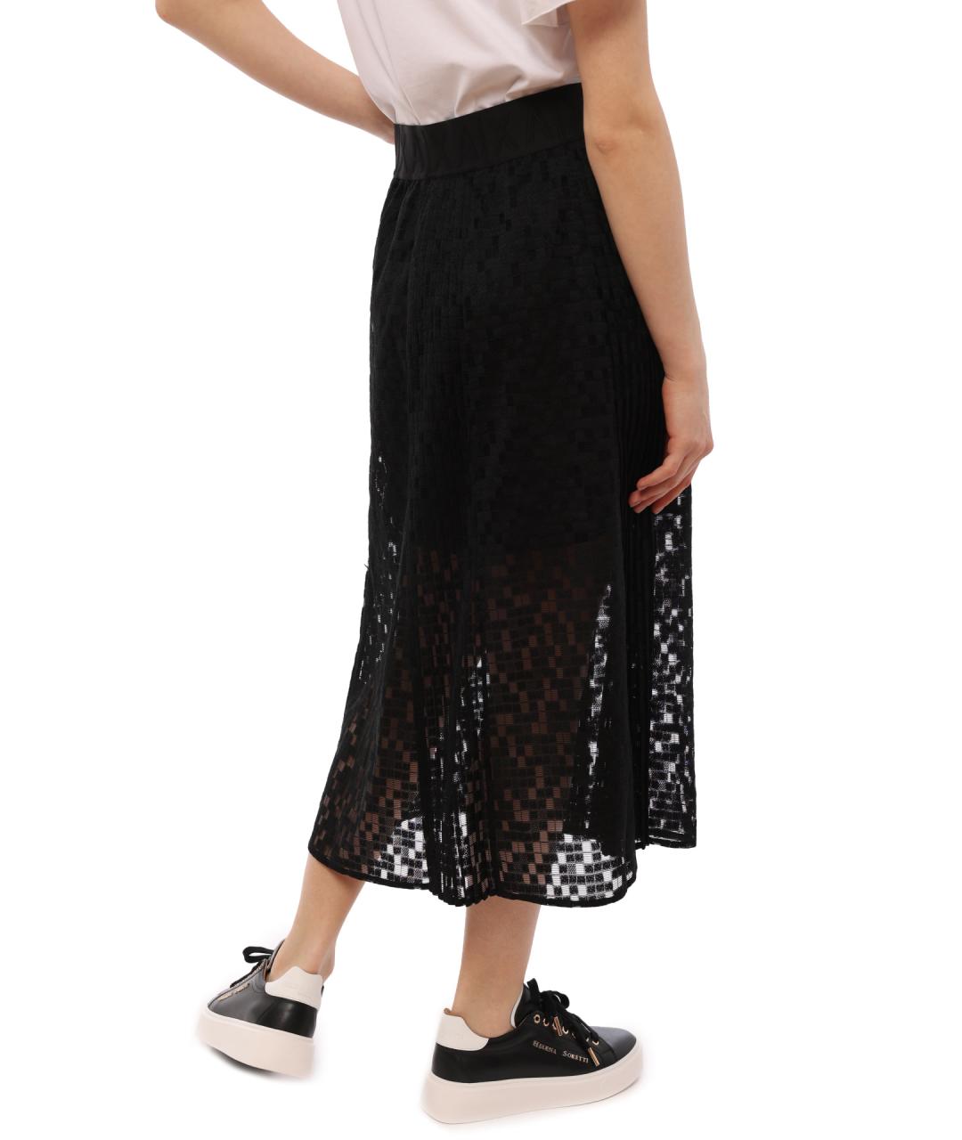 ARMANI EXCHANGE Черная полиэстеровая юбка миди, фото 4