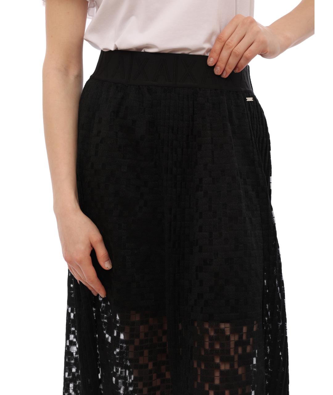 ARMANI EXCHANGE Черная полиэстеровая юбка миди, фото 5