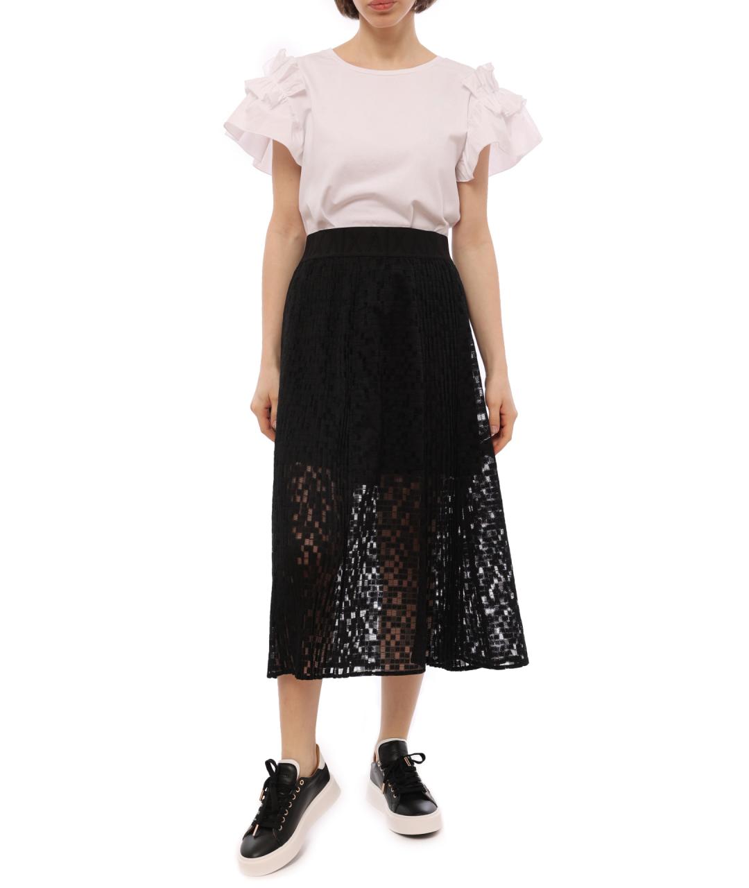 ARMANI EXCHANGE Черная полиэстеровая юбка миди, фото 2