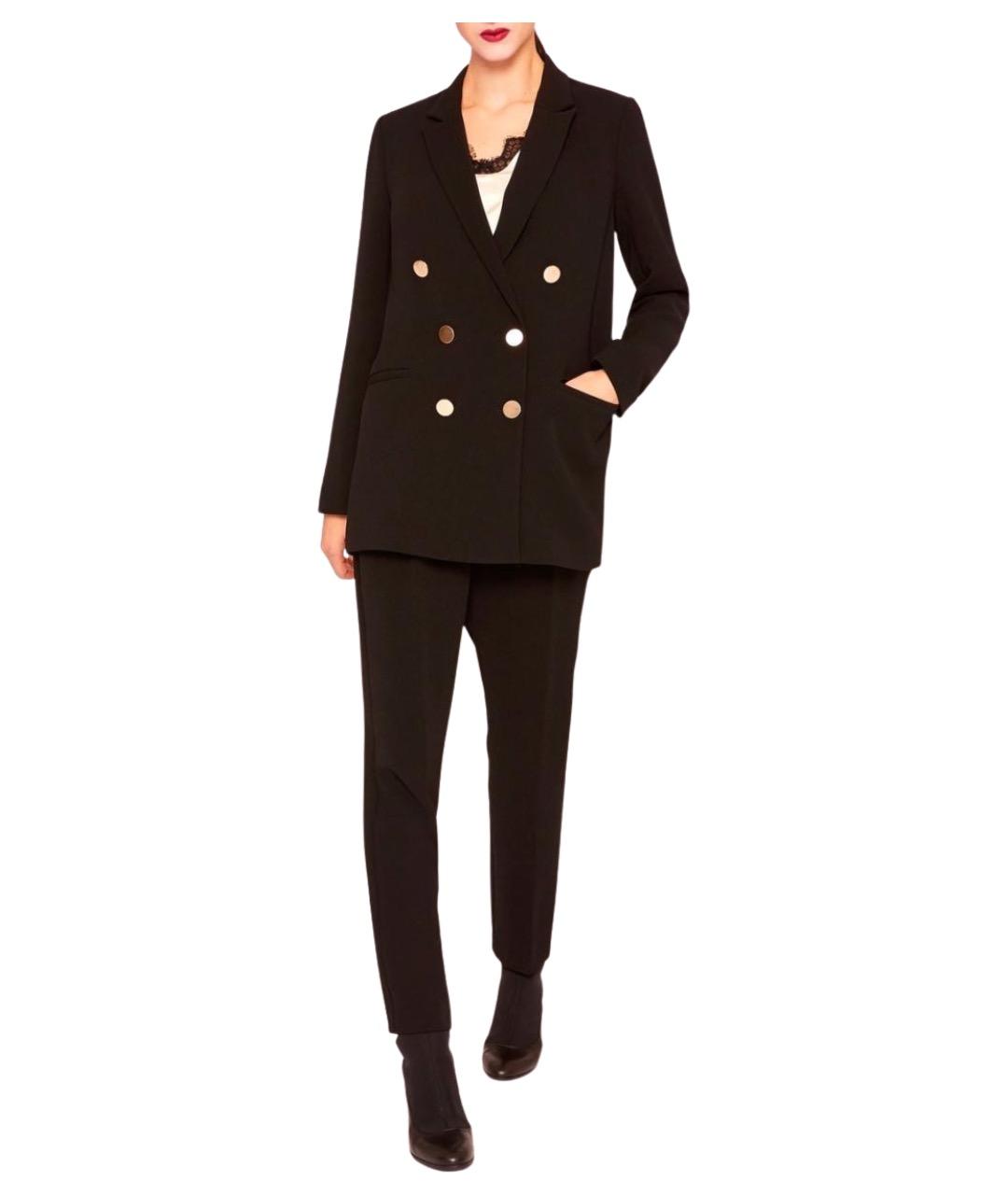 ARMANI EXCHANGE Черные полиэстеровые прямые брюки, фото 1