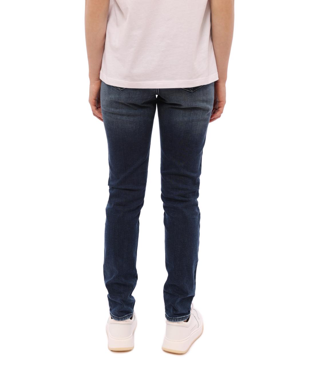 ARMANI EXCHANGE Синие хлопковые прямые джинсы, фото 3