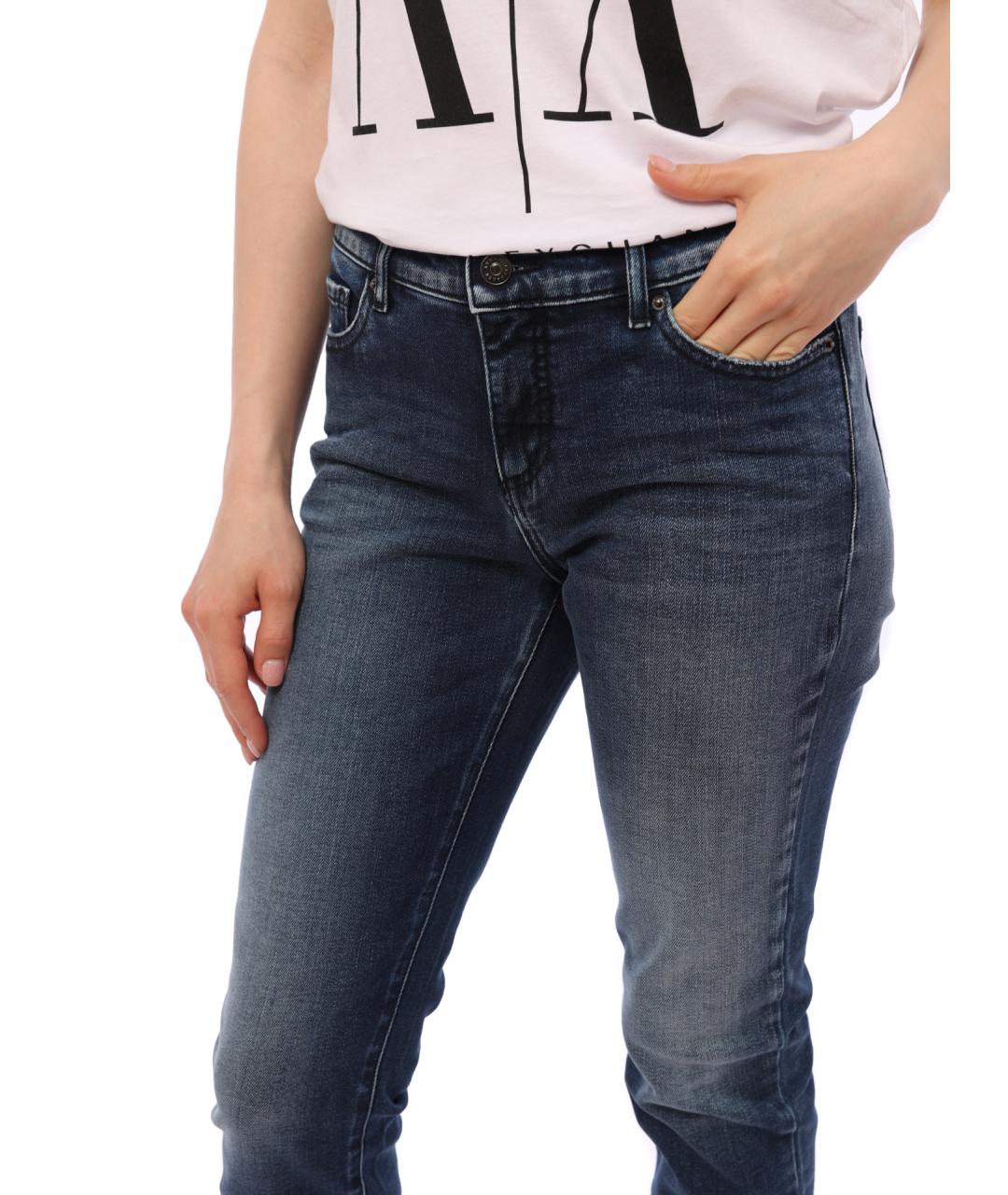 ARMANI EXCHANGE Синие хлопковые прямые джинсы, фото 2