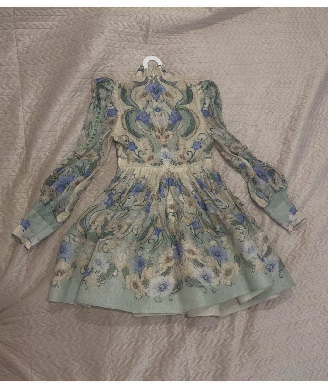 ZIMMERMANN Бежевое льняное коктейльное платье, фото 2