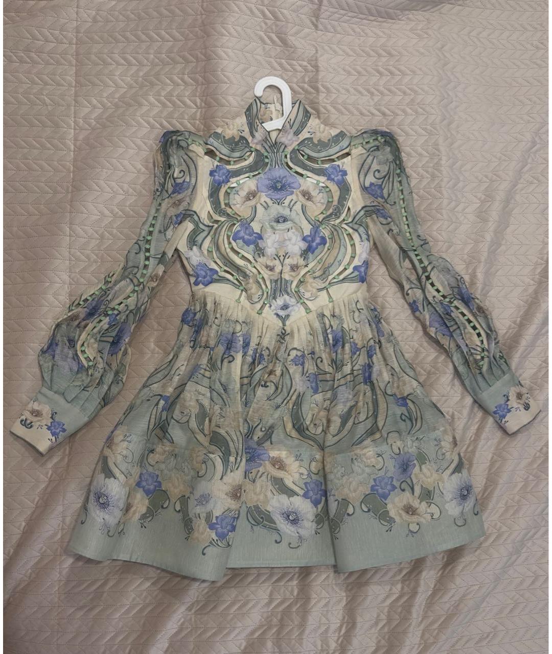 ZIMMERMANN Бежевое льняное коктейльное платье, фото 5