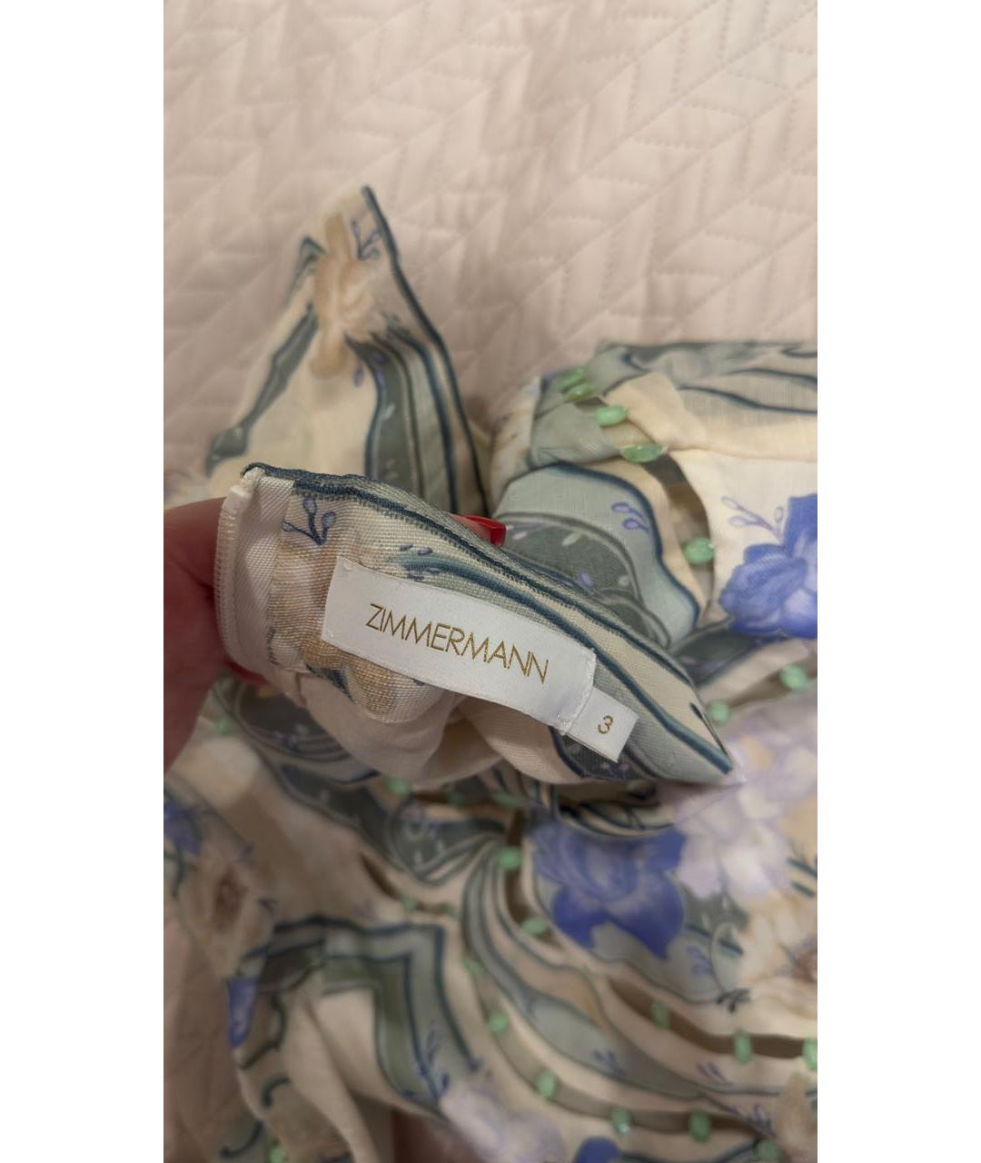 ZIMMERMANN Бежевое льняное коктейльное платье, фото 3