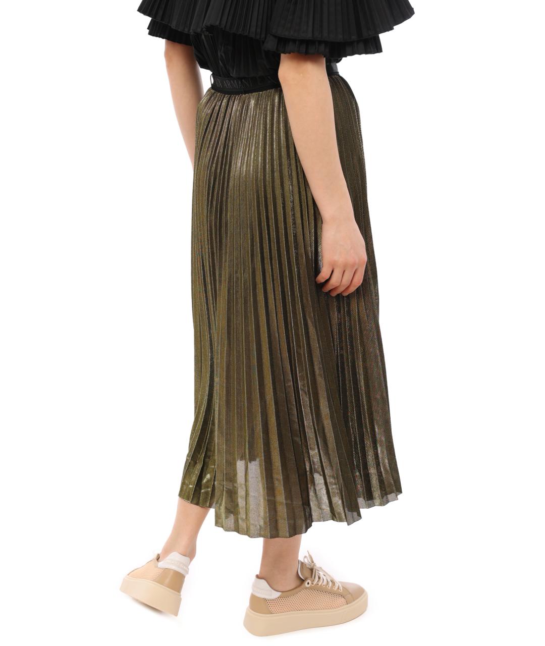 ARMANI EXCHANGE Зеленая полиэстеровая юбка миди, фото 4