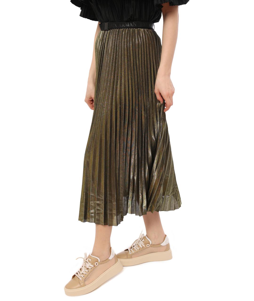 ARMANI EXCHANGE Зеленая полиэстеровая юбка миди, фото 5