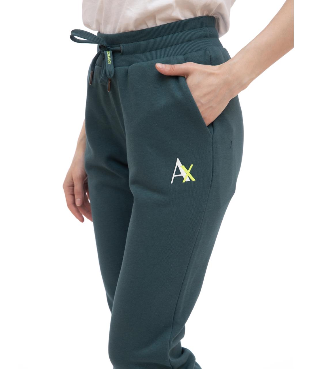 ARMANI EXCHANGE Зеленые хлопковые спортивные брюки и шорты, фото 4