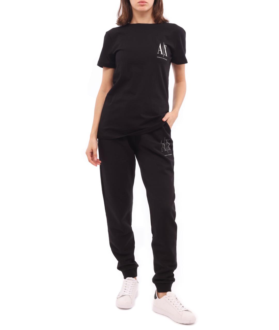 ARMANI EXCHANGE Черные хлопковые спортивные брюки и шорты, фото 5