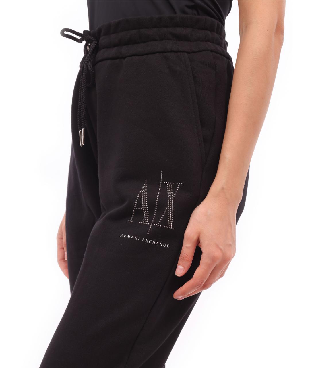 ARMANI EXCHANGE Черные хлопковые спортивные брюки и шорты, фото 4