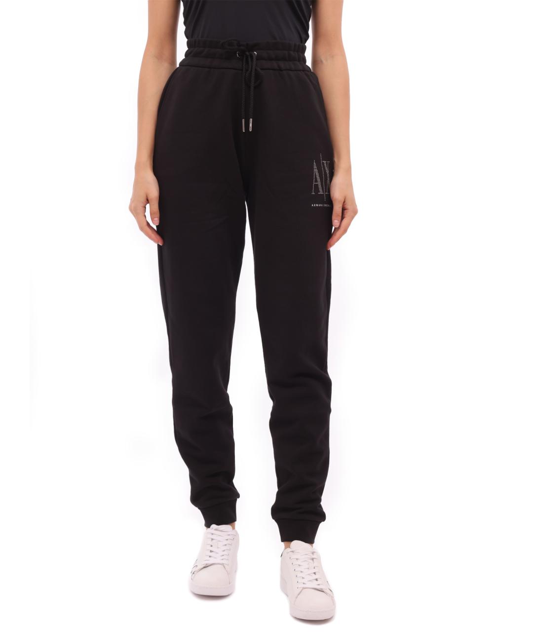 ARMANI EXCHANGE Черные хлопковые спортивные брюки и шорты, фото 1