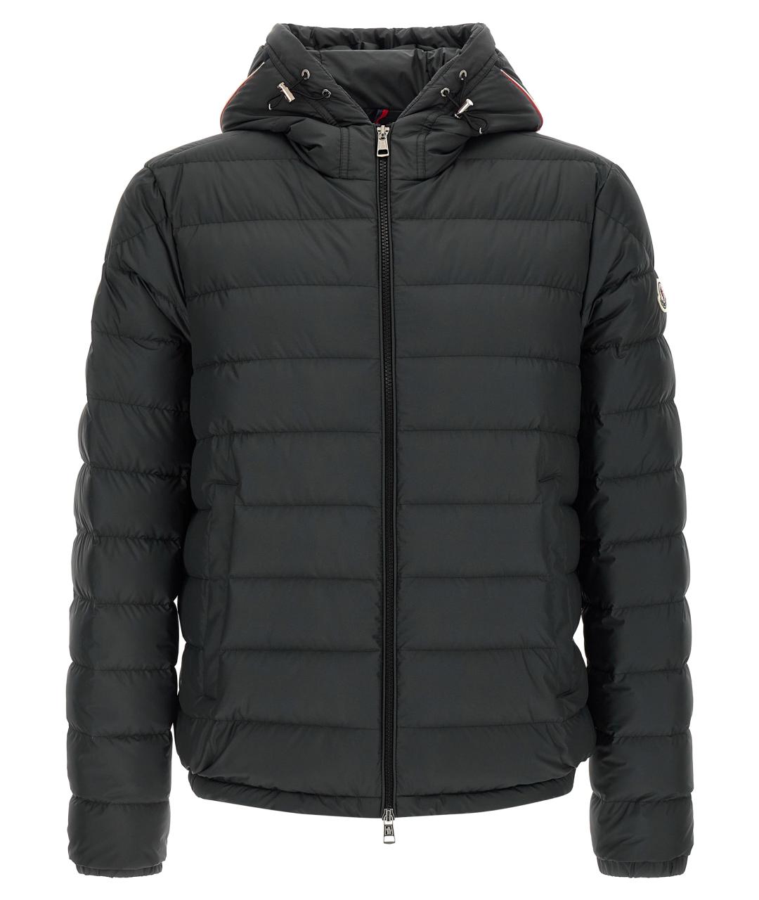 MONCLER Черный полиэстеровый пуховик, фото 1