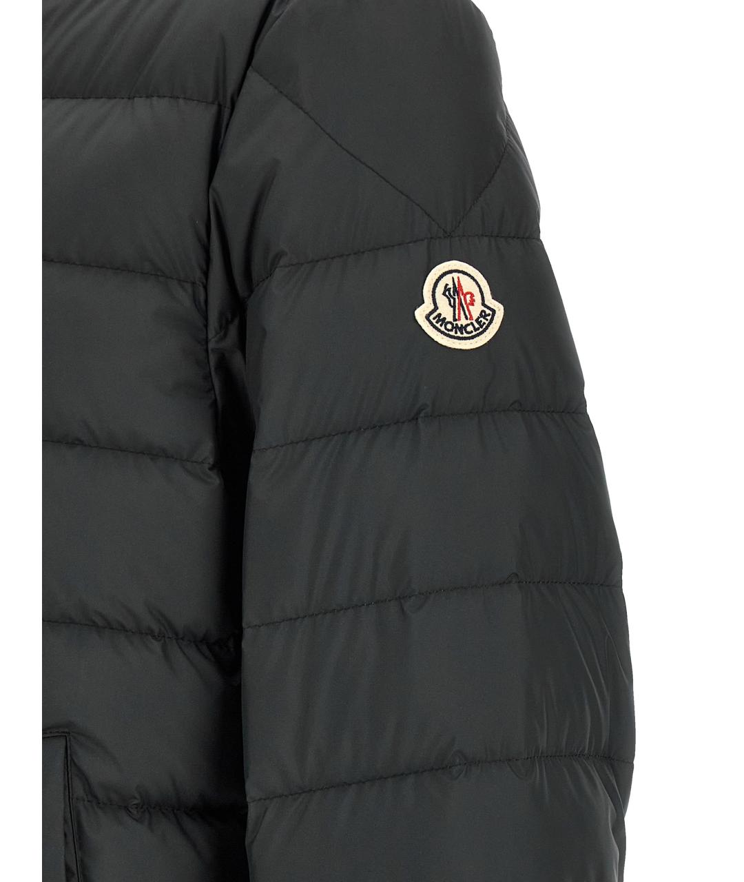 MONCLER Черный полиэстеровый пуховик, фото 5