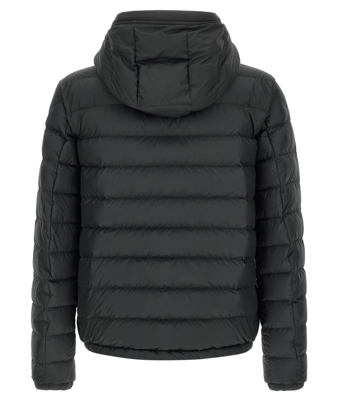 MONCLER Черный полиэстеровый пуховик, фото 2