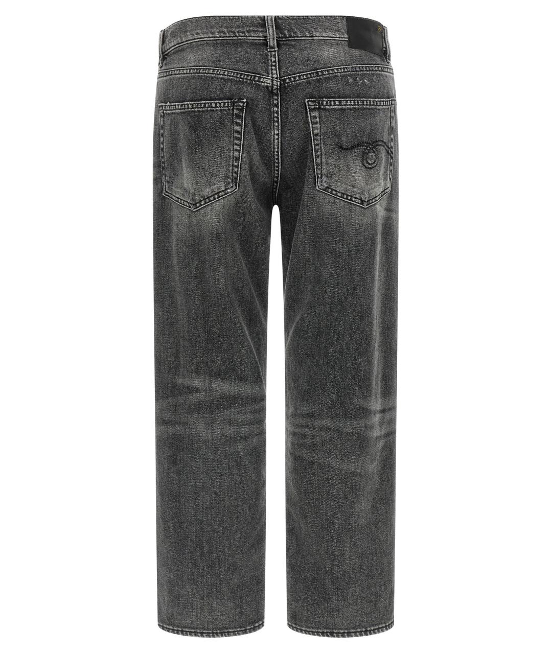 R13 Серые хлопковые прямые джинсы, фото 2