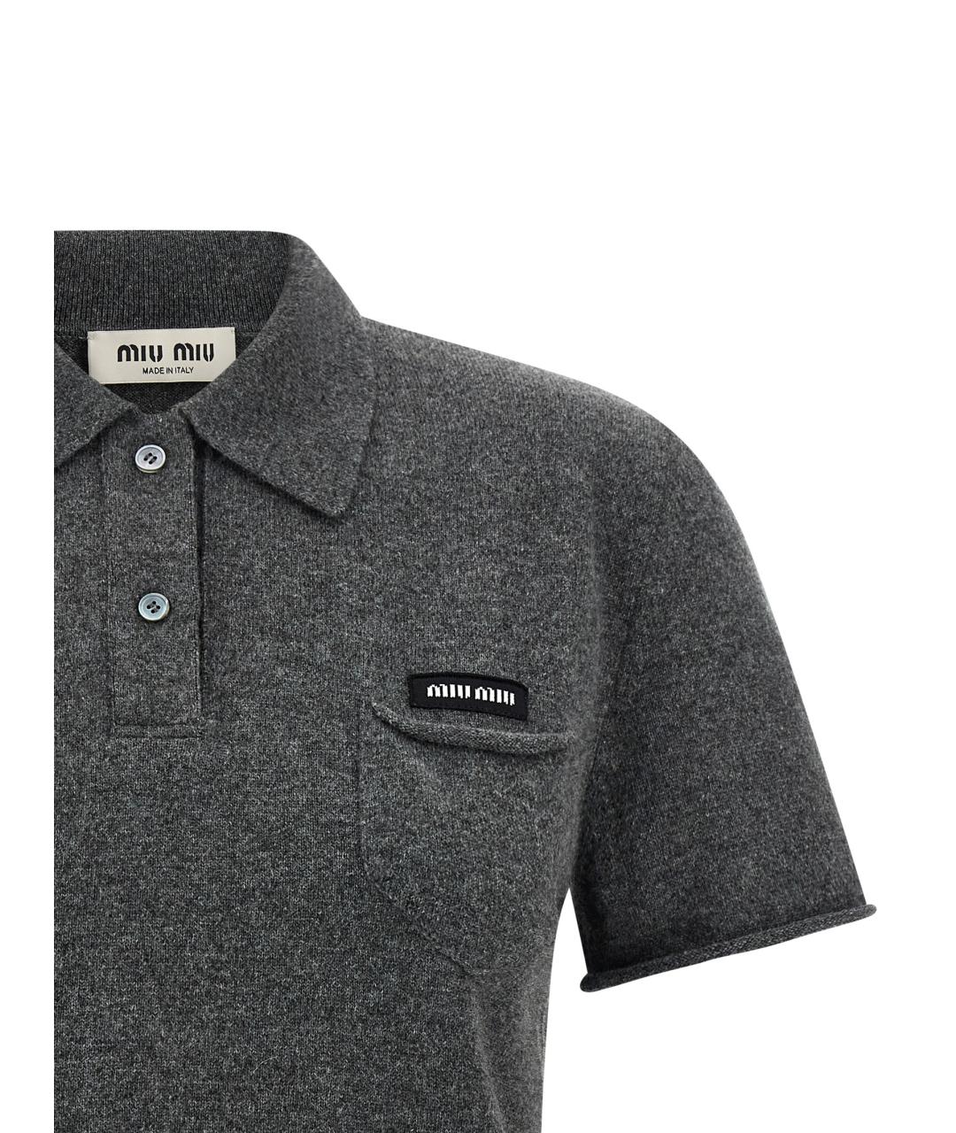 MIU MIU Серый кашемировый джемпер / свитер, фото 3