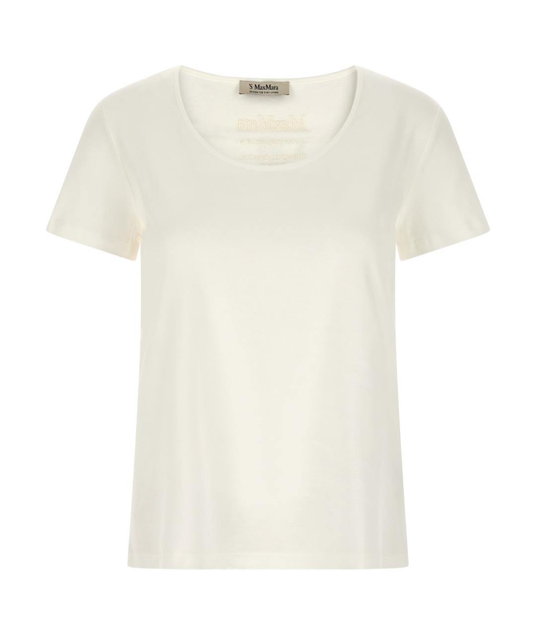 'S MAX MARA Белая хлопковая футболка, фото 1