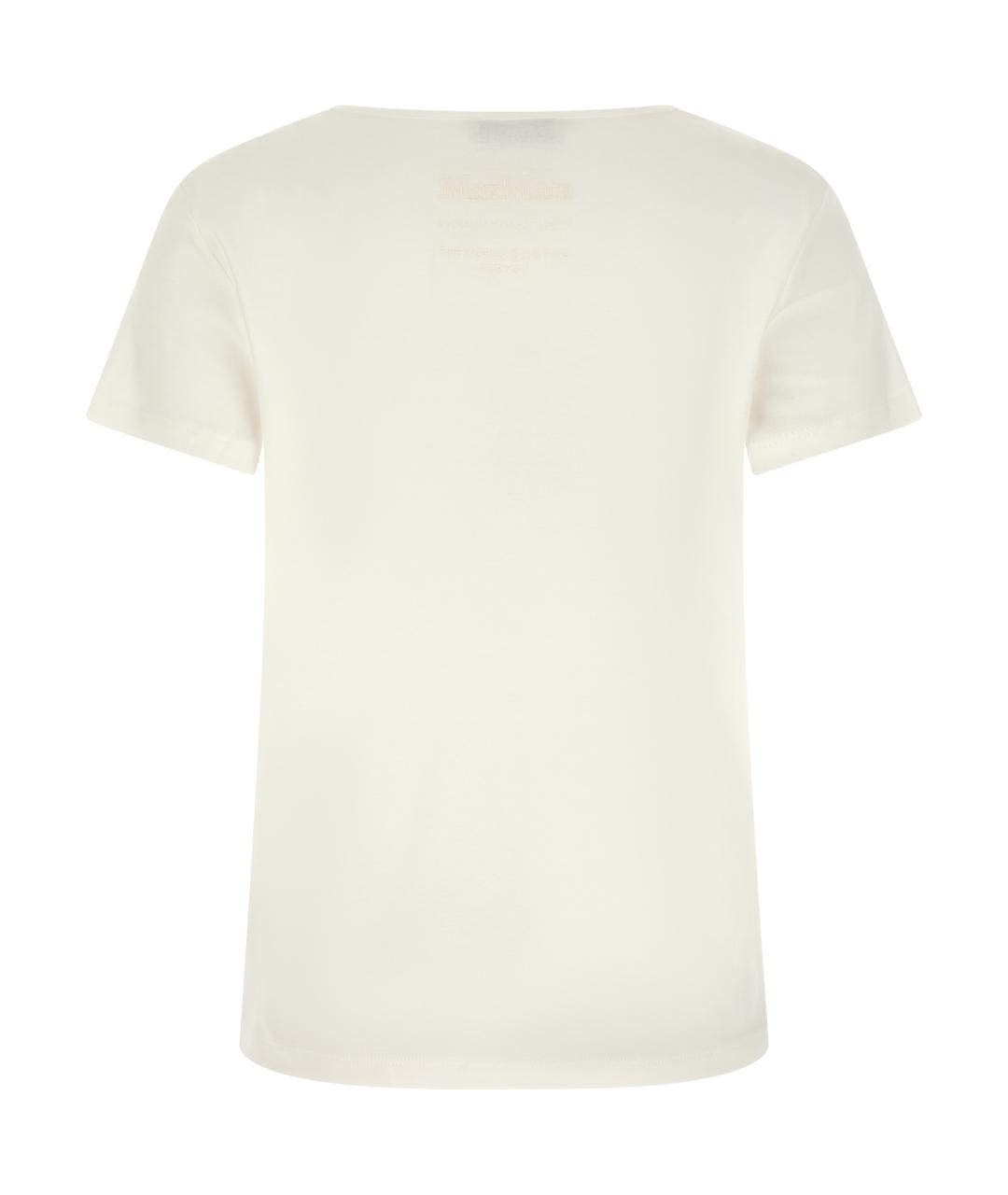 'S MAX MARA Белая хлопковая футболка, фото 2