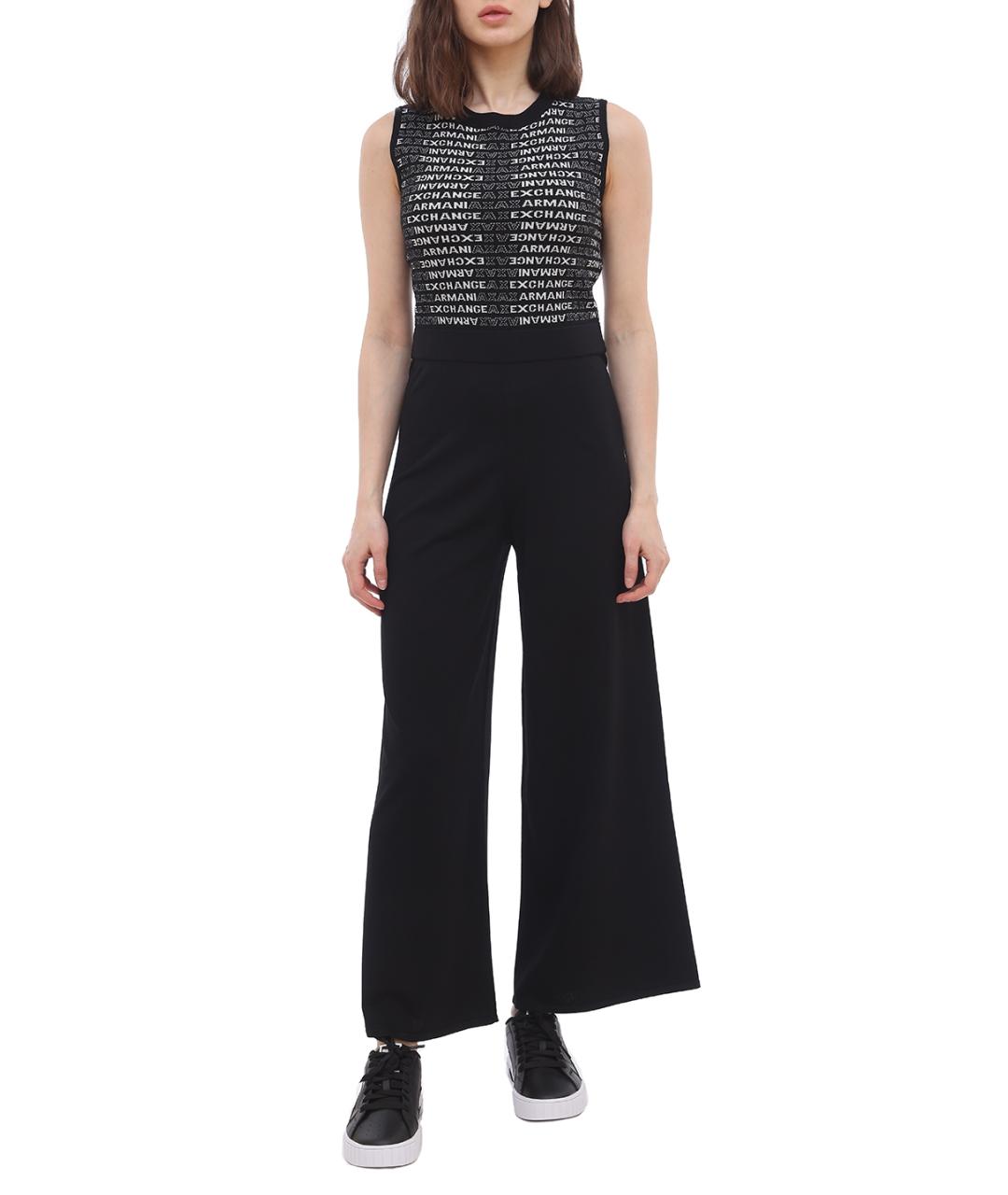 ARMANI EXCHANGE Черный вискозный комбинезон, фото 1