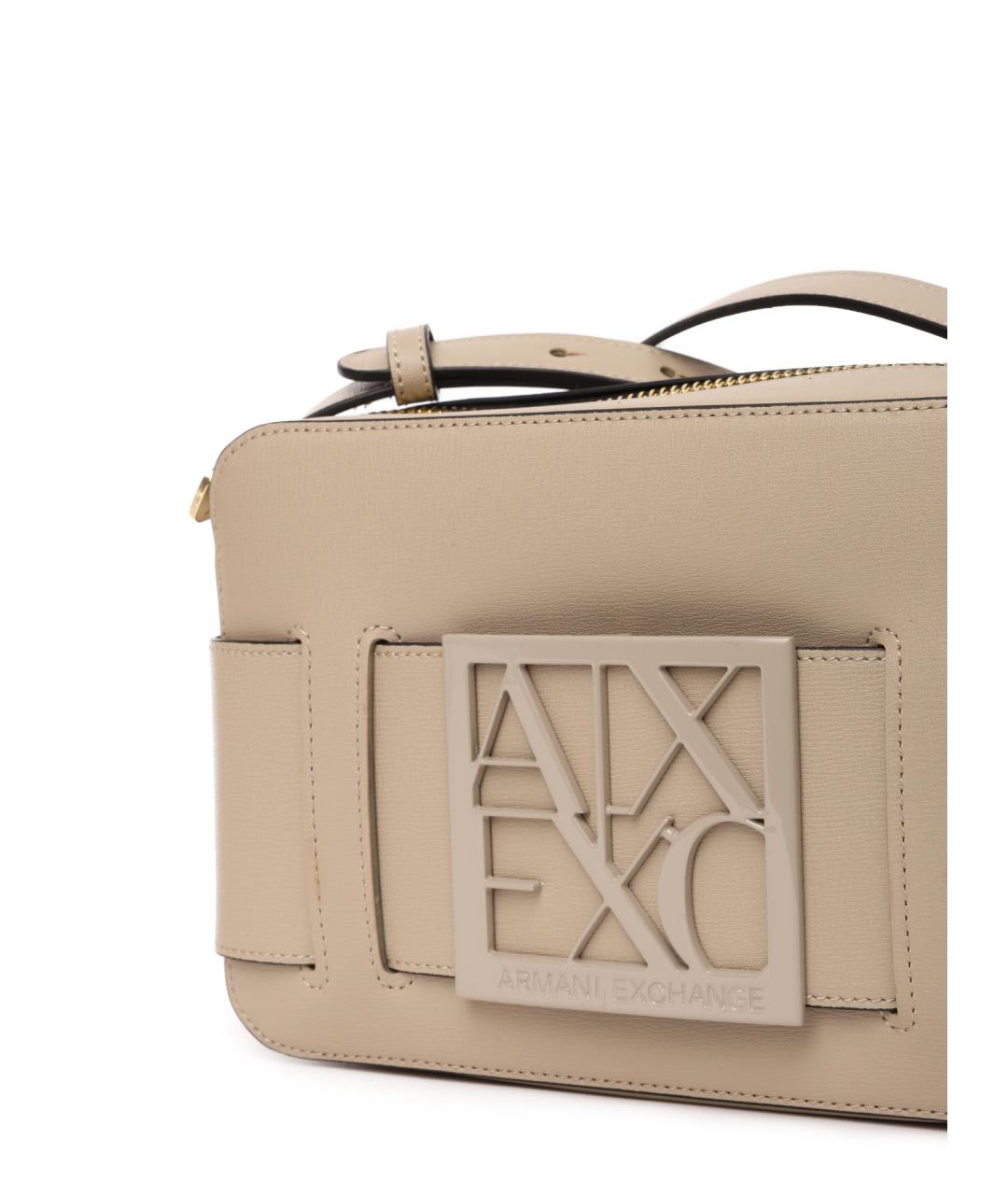 ARMANI EXCHANGE Бежевая сумка через плечо из искусственной кожи, фото 4