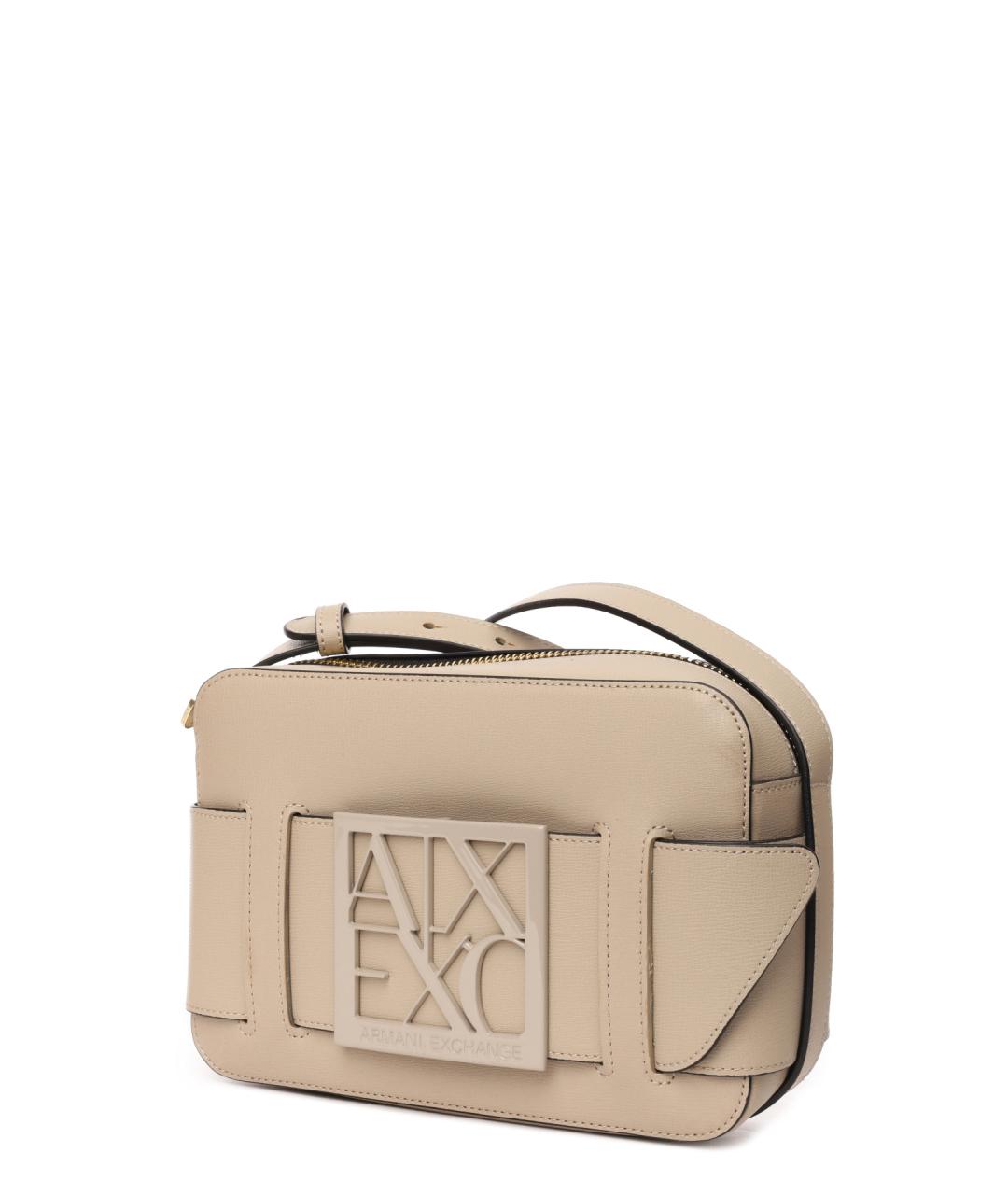 ARMANI EXCHANGE Бежевая сумка через плечо из искусственной кожи, фото 2