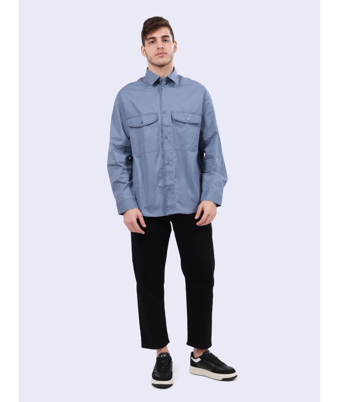 ARMANI EXCHANGE Синяя кэжуал рубашка, фото 2