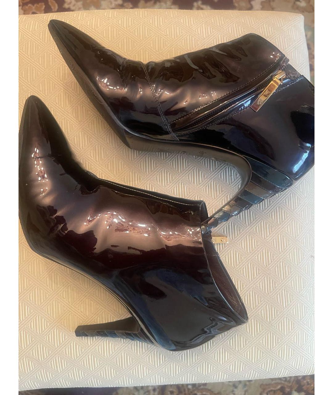 LOUIS VUITTON Бордовые кожаные ботильоны, фото 2