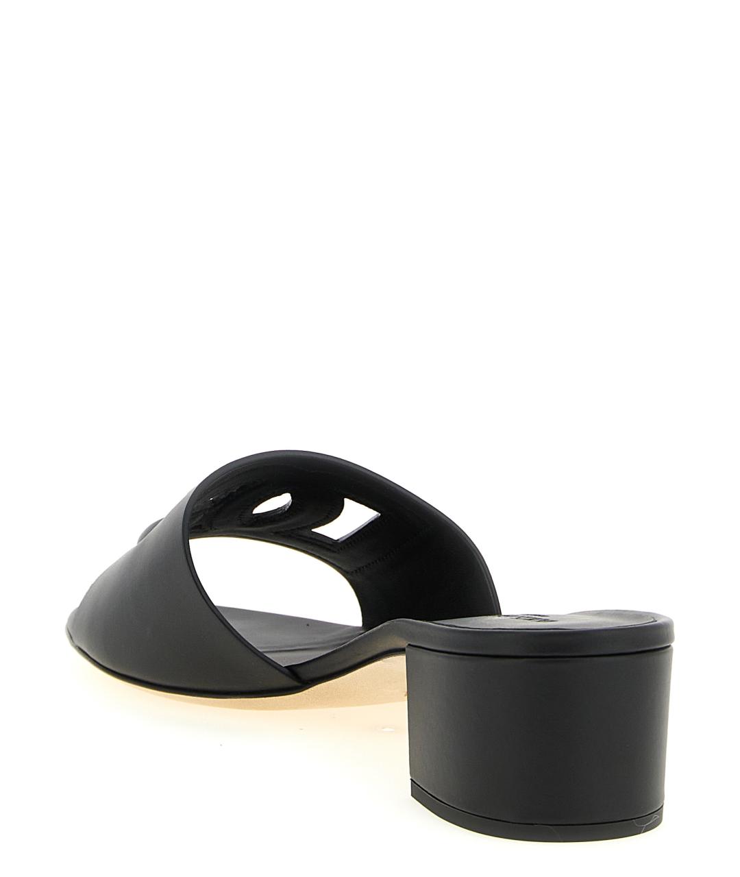 DOLCE&GABBANA Черные кожаные мюли, фото 3