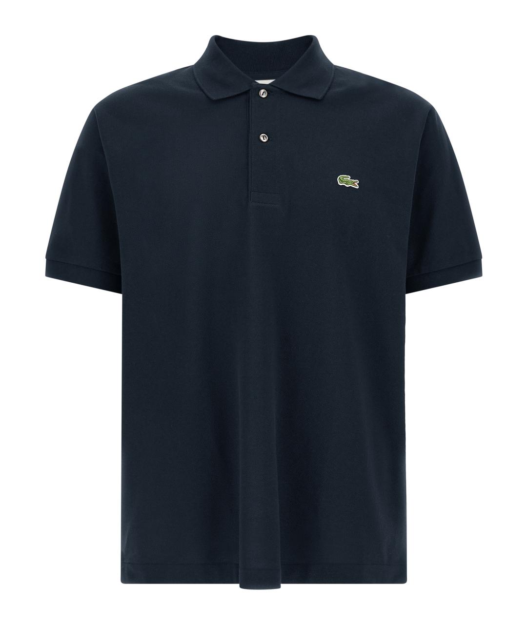 LACOSTE Темно-синее хлопковое поло с коротким рукавом, фото 1