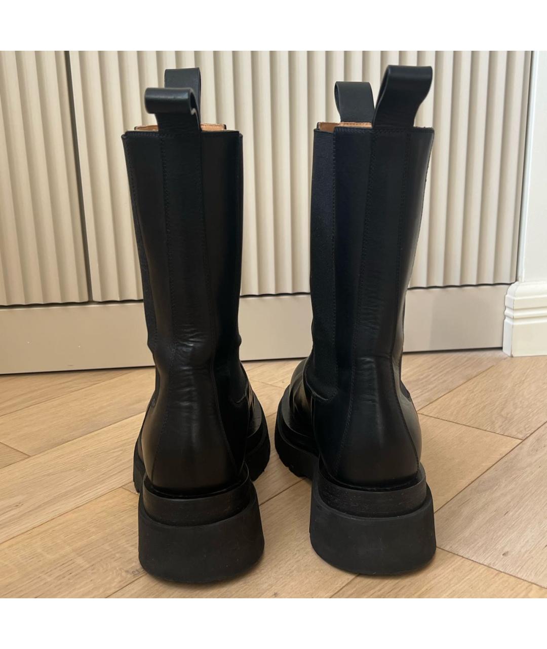 BOTTEGA VENETA Черные кожаные ботинки, фото 4