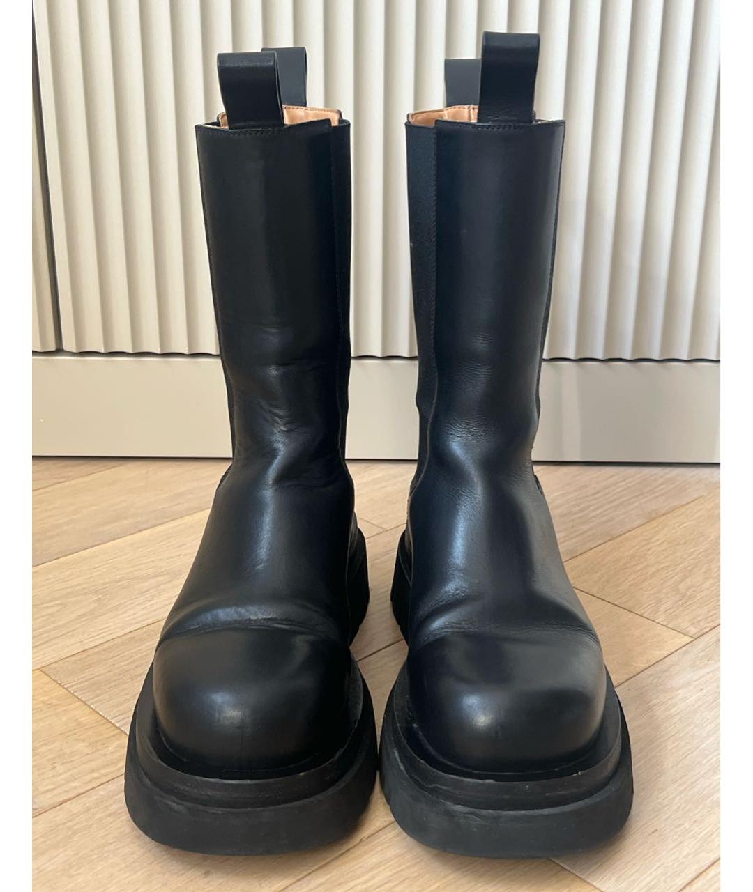 BOTTEGA VENETA Черные кожаные ботинки, фото 2