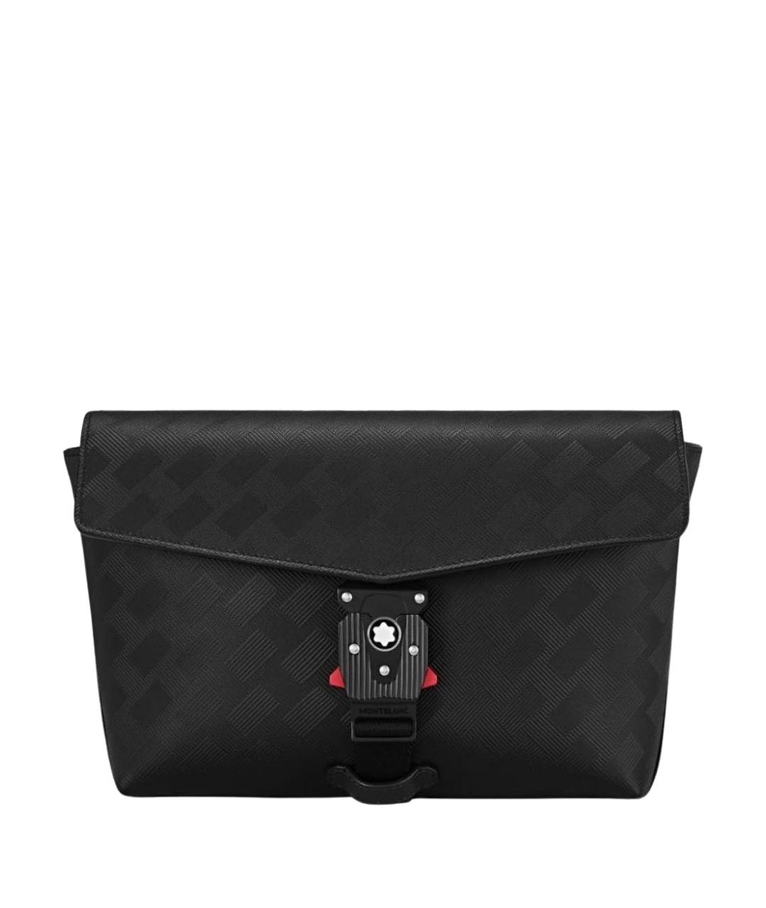 MONTBLANC Черная кожаная поясная сумка, фото 1