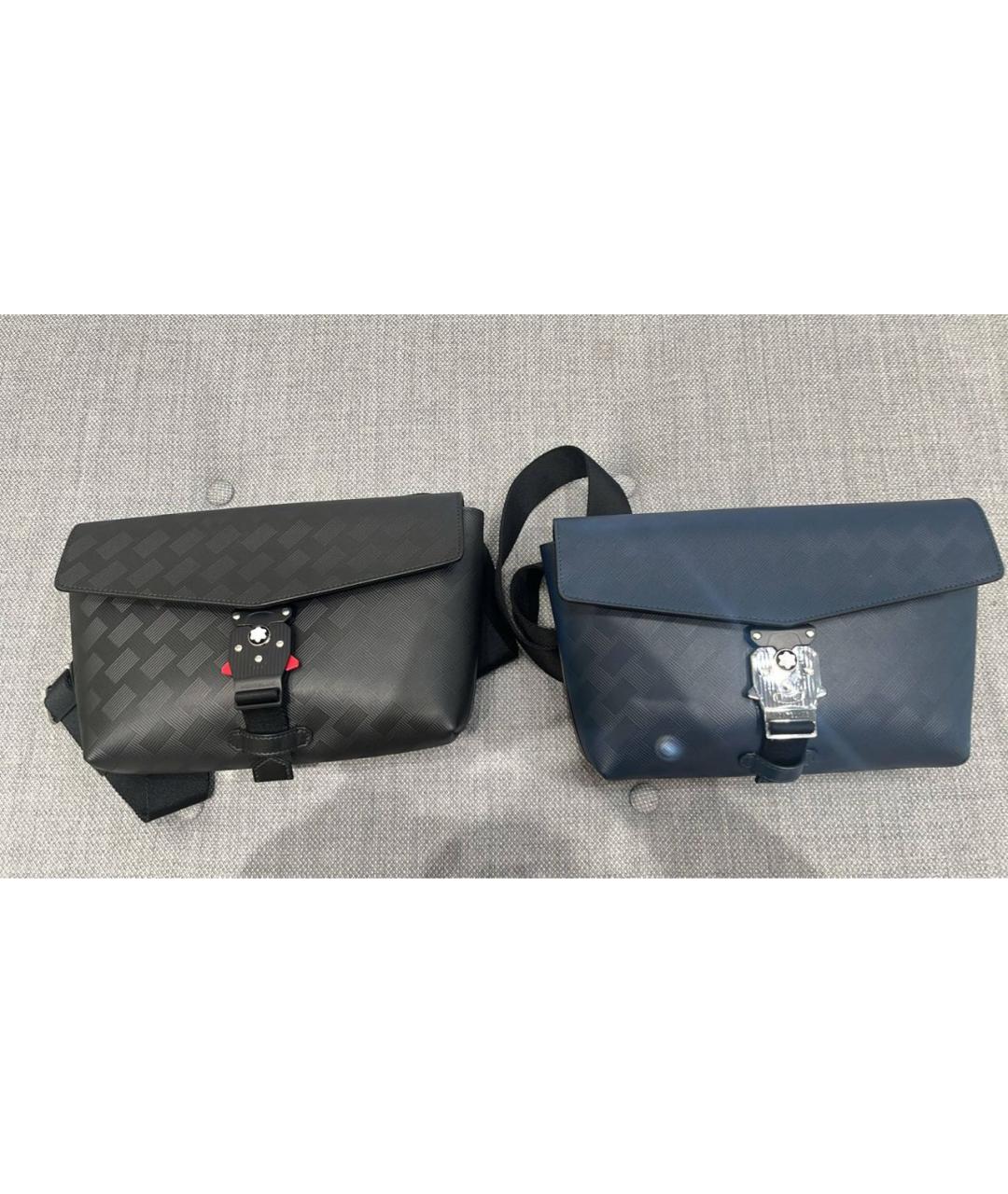 MONTBLANC Черная кожаная поясная сумка, фото 5