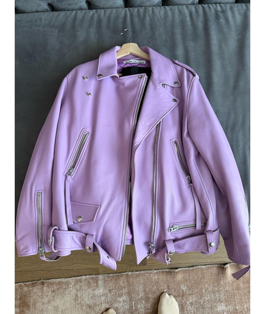 ACNE STUDIOS Фиолетовая кожаная куртка, фото 2