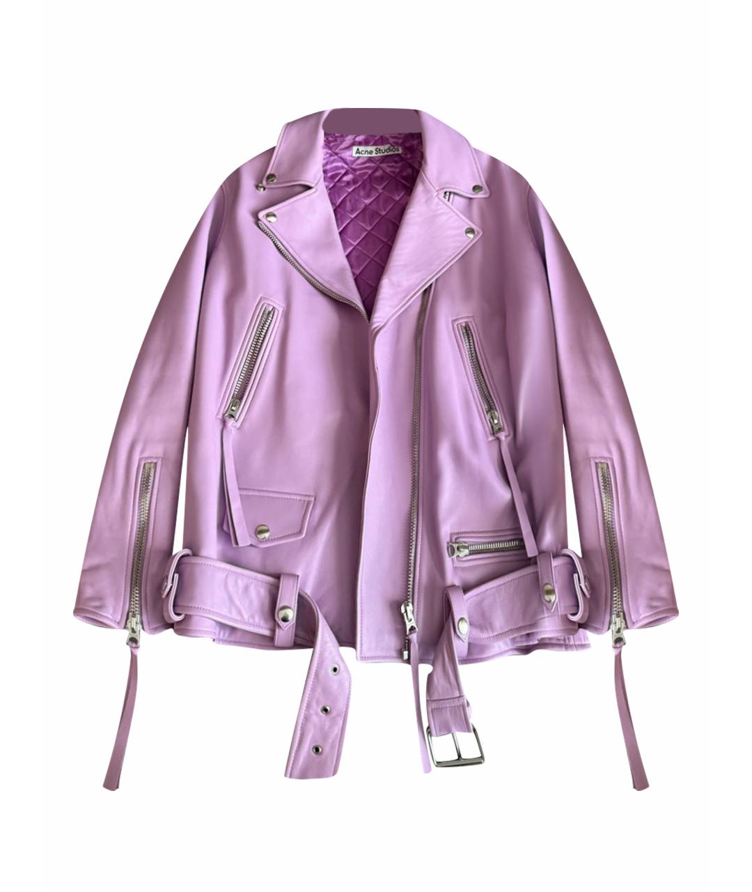 ACNE STUDIOS Фиолетовая кожаная куртка, фото 1