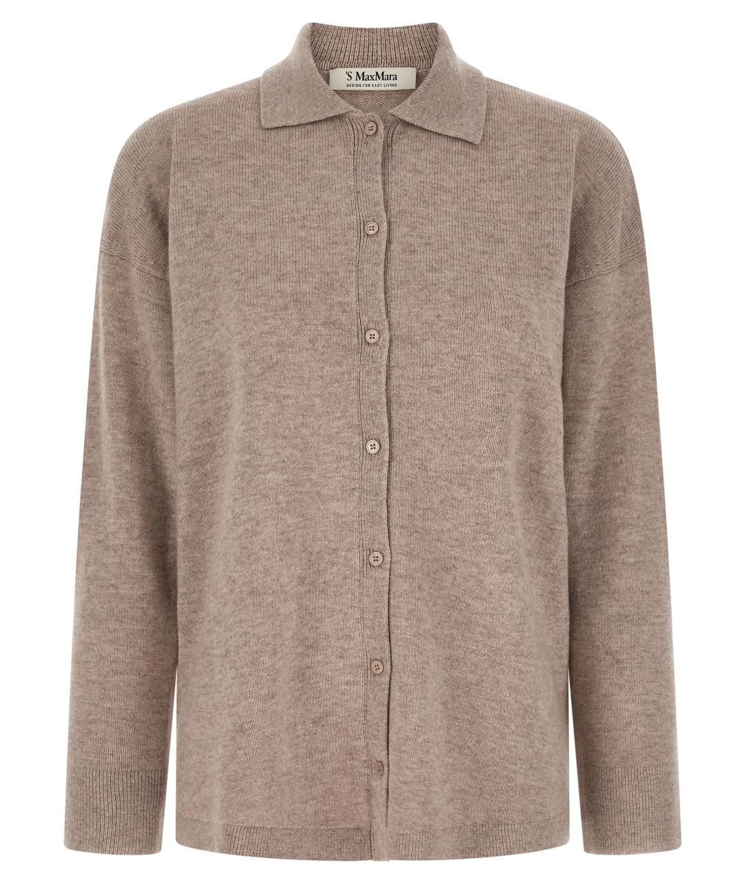 'S MAX MARA Бежевый шерстяной кардиган, фото 1