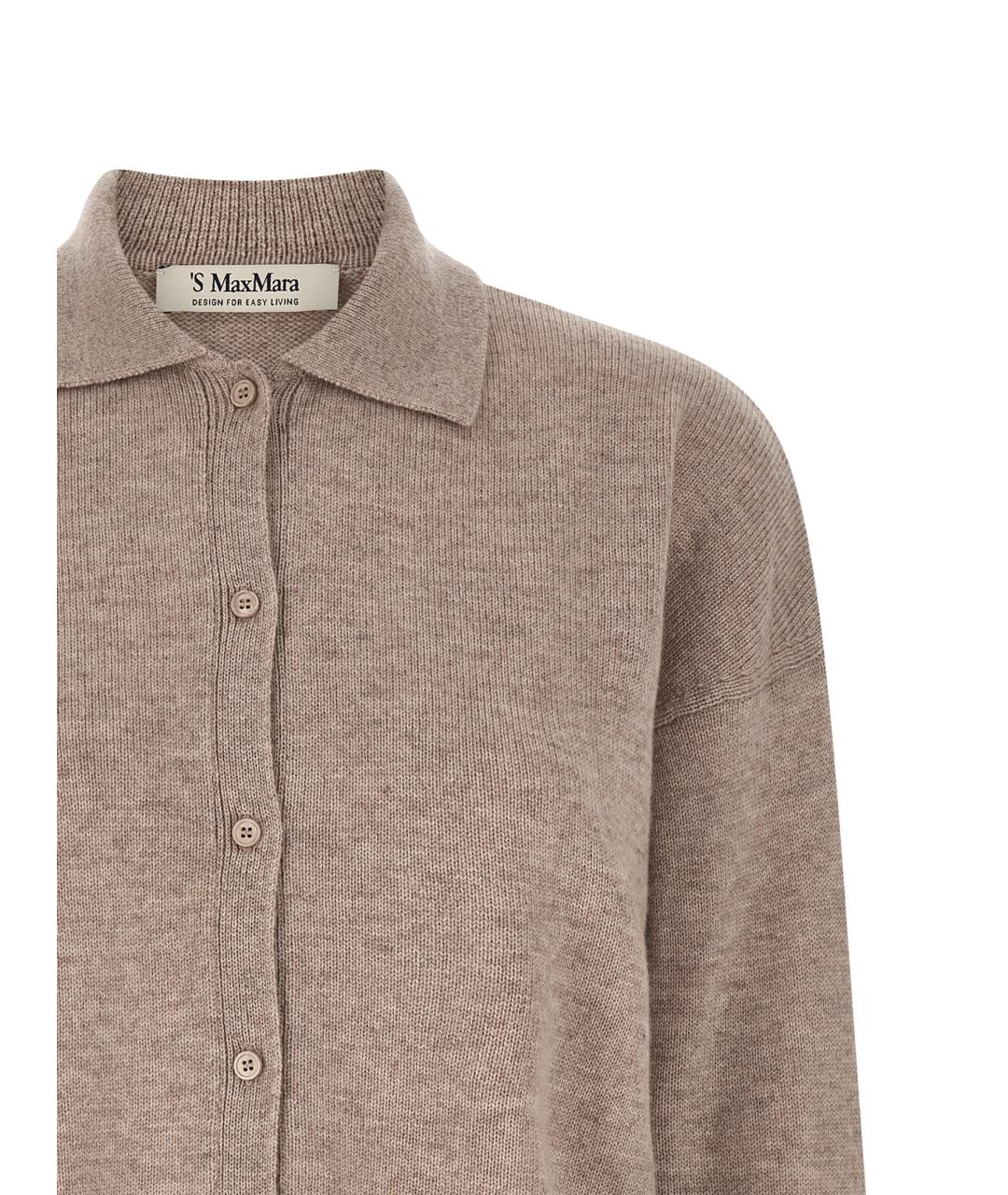 'S MAX MARA Бежевый шерстяной кардиган, фото 3