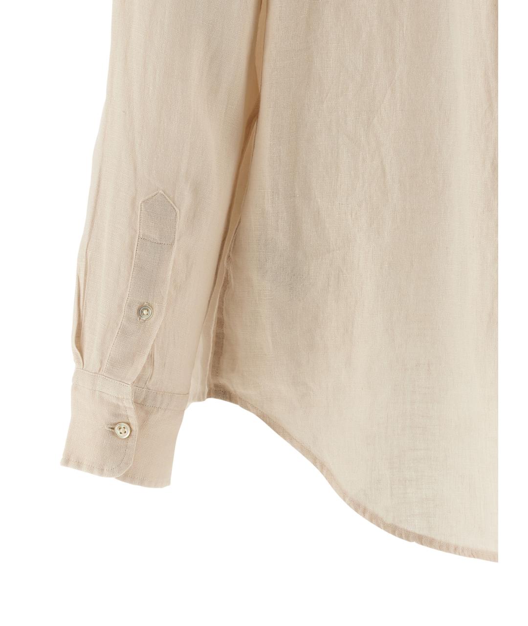 POLO RALPH LAUREN Бежевая льняная рубашка, фото 4