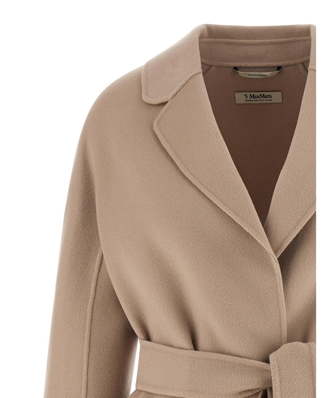 'S MAX MARA Бежевое шерстяное пальто, фото 3